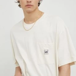 Ανδρικά Μπλουζάκια Βαμβακερό μπλουζάκι Lee μπεζ -Lee Κατάστημα unnamed file 1007