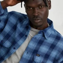 Ανδρικά Πουκάμισα Βαμβακερό πουκάμισο Lee χρώμα: ναυτικό μπλε, -Lee Κατάστημα unnamed file 1029