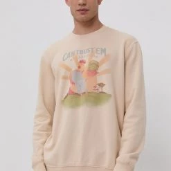 Ανδρικά Χωρίς φερμουάρ Βαμβακερή μπλούζα Lee χρώμα: μπεζ