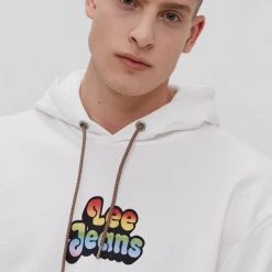 Ανδρικά Χωρίς φερμουάρ Βαμβακερή μπλούζα Lee χρώμα: άσπρο -Lee Κατάστημα unnamed file 1136