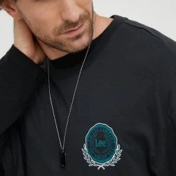 Ανδρικά Μπλουζάκια Βαμβακερό μπλουζάκι Lee μαύρο -Lee Κατάστημα unnamed file 1248