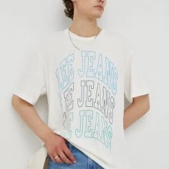 Ανδρικά Μπλουζάκια Βαμβακερό μπλουζάκι Lee μπεζ