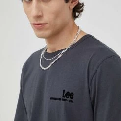 Ανδρικά Μπλουζάκια Βαμβακερό μπλουζάκι Lee γκρι