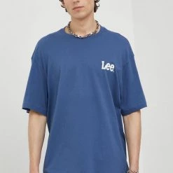 Ανδρικά Μπλουζάκια Βαμβακερό μπλουζάκι Lee μπλε