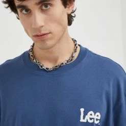 Ανδρικά Μπλουζάκια Βαμβακερό μπλουζάκι Lee μπλε -Lee Κατάστημα unnamed file 1286