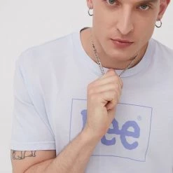 Ανδρικά Μπλουζάκια Βαμβακερό μπλουζάκι Lee μοβ