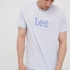 Ανδρικά Μπλουζάκια Βαμβακερό μπλουζάκι Lee μοβ -Lee Κατάστημα unnamed file 1314