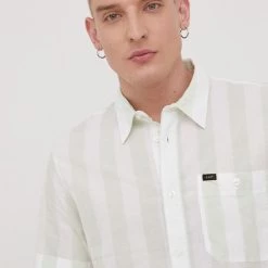 Ανδρικά Πουκάμισα Βαμβακερό πουκάμισο Lee χρώμα: πράσινο,