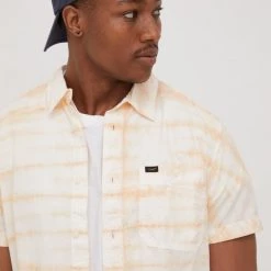 Ανδρικά Πουκάμισα Βαμβακερό πουκάμισο Lee χρώμα: μπεζ,