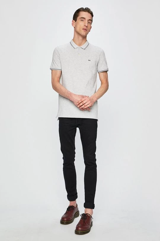 Ανδρικά Πόλο μπλουζάκια Lee - Πόλο γκρί 4 Ανδρικά Πόλο μπλουζάκια Lee - Πόλο γκρί - Image 2