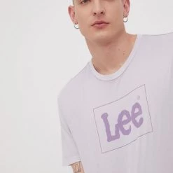 Ανδρικά Μπλουζάκια Βαμβακερό μπλουζάκι Lee μοβ