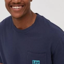 Ανδρικά Μπλουζάκια Βαμβακερό μπλουζάκι Lee ναυτικό μπλε -Lee Κατάστημα unnamed file 1595