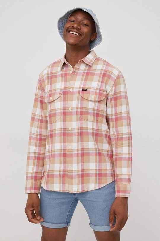 Ανδρικά Πουκάμισα Βαμβακερό πουκάμισο Lee χρώμα: πορτοκαλί, 3 Ανδρικά Πουκάμισα Βαμβακερό πουκάμισο Lee χρώμα: πορτοκαλί,