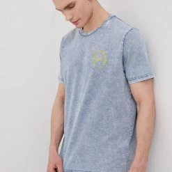 Ανδρικά Μπλουζάκια Βαμβακερό μπλουζάκι Lee μπλε -Lee Κατάστημα unnamed file 1613