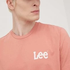 Ανδρικά Μπλουζάκια Βαμβακερό μπλουζάκι Lee πορτοκαλί -Lee Κατάστημα unnamed file 1619