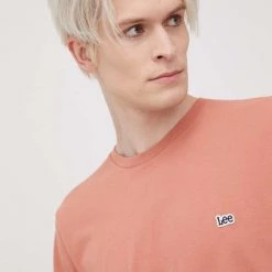 Ανδρικά Μπλουζάκια Βαμβακερό μπλουζάκι Lee πορτοκαλί