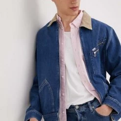 Ανδρικά Κοντά μπουφάν Τζιν μπουφάν Lee χρώμα: ναυτικό μπλε,