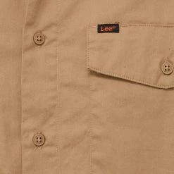 Ανδρικά Πουκάμισα Βαμβακερό πουκάμισο Lee χρώμα: μπεζ, -Lee Κατάστημα unnamed file 1658
