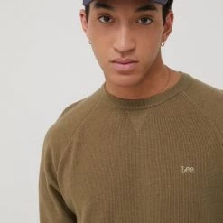 Ανδρικά Χωρίς φερμουάρ Βαμβακερό πουλόβερ Lee χρώμα: πράσινο, -Lee Κατάστημα unnamed file 1665