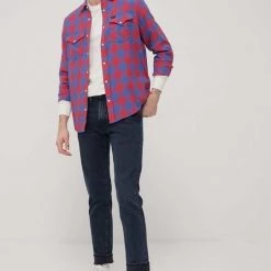 Ανδρικά Πουκάμισα Βαμβακερό πουκάμισο Lee χρώμα: κόκκινο, -Lee Κατάστημα unnamed file 1669