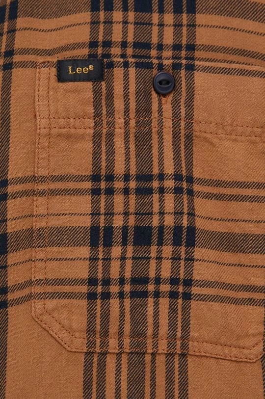 Ανδρικά Πουκάμισα Βαμβακερό πουκάμισο Lee χρώμα: καφέ 4 Ανδρικά Πουκάμισα Βαμβακερό πουκάμισο Lee χρώμα: καφέ - Image 2