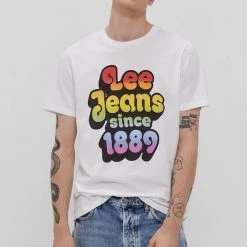 Ανδρικά Μπλουζάκια Μπλουζάκι Lee χρώμα: άσπρο