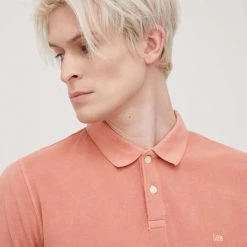 Ανδρικά Πόλο μπλουζάκια Βαμβακερό μπλουζάκι πόλο Lee πορτοκαλί -Lee Κατάστημα unnamed file 1843