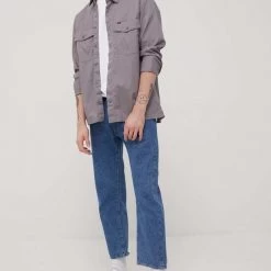 Ανδρικά Πουκάμισα Βαμβακερό πουκάμισο Lee χρώμα: γκρι, -Lee Κατάστημα unnamed file 1853