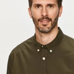 Ανδρικά Πουκάμισα Lee - Βαμβακερό πουκάμισο σκούρο πράσινο -Lee Κατάστημα unnamed file 1930