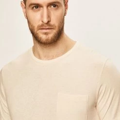 Lee Ανδρικά Μπλουζάκια Pepe Jeans - Μπλουζάκι Derek κρεμ