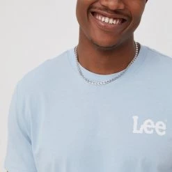 Ανδρικά Μπλουζάκια Βαμβακερό μπλουζάκι Lee μπλε