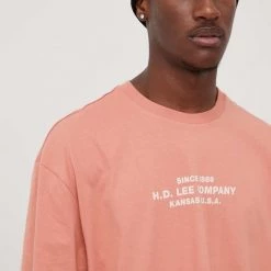 Ανδρικά Μπλουζάκια Βαμβακερό μπλουζάκι Lee πορτοκαλί -Lee Κατάστημα unnamed file 2015