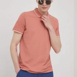 Ανδρικά Πόλο μπλουζάκια Βαμβακερό μπλουζάκι πόλο Lee πορτοκαλί