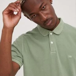 Ανδρικά Πόλο μπλουζάκια Βαμβακερό μπλουζάκι πόλο Lee πράσινο