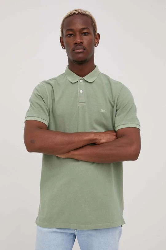Ανδρικά Πόλο μπλουζάκια Βαμβακερό μπλουζάκι πόλο Lee πράσινο 6 Ανδρικά Πόλο μπλουζάκια Βαμβακερό μπλουζάκι πόλο Lee πράσινο - Image 4