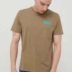 Ανδρικά Μπλουζάκια Βαμβακερό μπλουζάκι Lee πράσινο