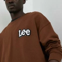 Ανδρικά Χωρίς φερμουάρ Βαμβακερή μπλούζα Lee καφέ, -Lee Κατάστημα unnamed file 222