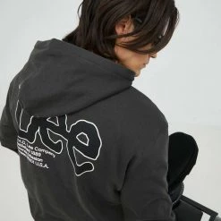 Ανδρικά Χωρίς φερμουάρ Βαμβακερή μπλούζα Lee γκρι, με κουκούλα