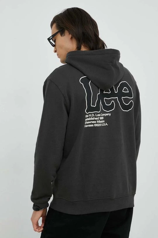 Ανδρικά Χωρίς φερμουάρ Βαμβακερή μπλούζα Lee γκρι, με κουκούλα 6 Ανδρικά Χωρίς φερμουάρ Βαμβακερή μπλούζα Lee γκρι, με κουκούλα - Image 4