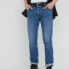 Ανδρικά Slim και Skinny Τζιν παντελονι Lee Rider Azure σκούρο μπλε