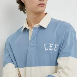 Ανδρικά Μακρυμάνικα Βαμβακερή μπλούζα με μακριά μανίκια Lee μπλε