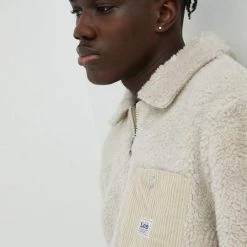 Ανδρικά Με φερμουάρ Μπλούζα Lee μπεζ, -Lee Κατάστημα unnamed file 273