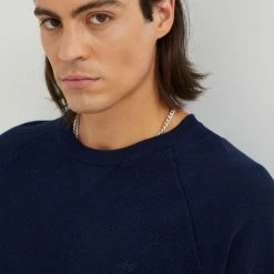 Ανδρικά Χωρίς φερμουάρ Βαμβακερό πουλόβερ Lee χρώμα: ναυτικό μπλε,