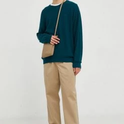 Ανδρικά Χωρίς φερμουάρ Βαμβακερό πουλόβερ Lee χρώμα: πράσινο,