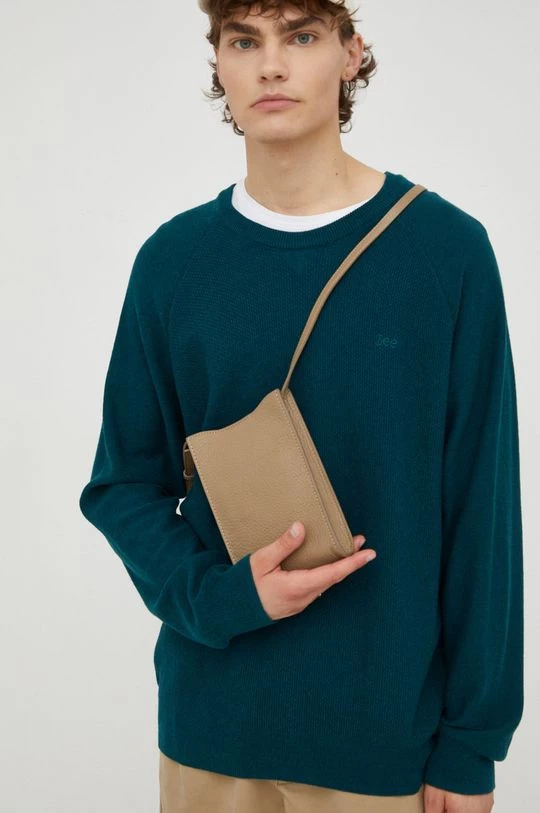 Ανδρικά Χωρίς φερμουάρ Βαμβακερό πουλόβερ Lee χρώμα: πράσινο, 4 Ανδρικά Χωρίς φερμουάρ Βαμβακερό πουλόβερ Lee χρώμα: πράσινο, - Image 2