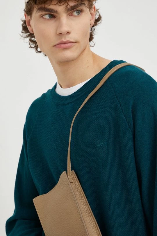 Ανδρικά Χωρίς φερμουάρ Βαμβακερό πουλόβερ Lee χρώμα: πράσινο, 6 Ανδρικά Χωρίς φερμουάρ Βαμβακερό πουλόβερ Lee χρώμα: πράσινο, - Image 4