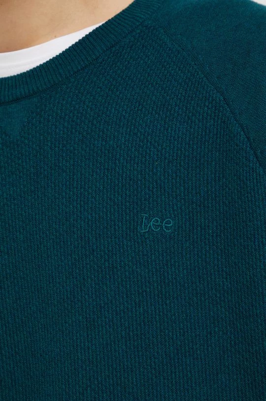 Ανδρικά Χωρίς φερμουάρ Βαμβακερό πουλόβερ Lee χρώμα: πράσινο, 7 Ανδρικά Χωρίς φερμουάρ Βαμβακερό πουλόβερ Lee χρώμα: πράσινο, - Image 5