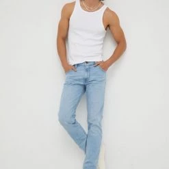 Ανδρικά Slim και Skinny Τζιν παντελονι Lee Rider Winter Blue Sky μπλε