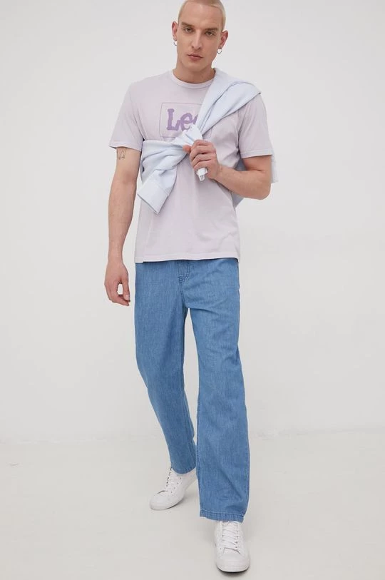 Ανδρικά Χωρίς φερμουάρ Βαμβακερή μπλούζα Lee μοβ, 4 Ανδρικά Χωρίς φερμουάρ Βαμβακερή μπλούζα Lee μοβ, - Image 2