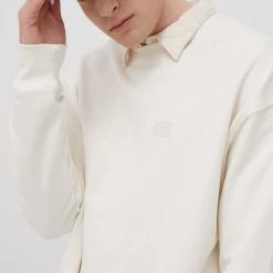 Ανδρικά Χωρίς φερμουάρ Βαμβακερή μπλούζα Lee χρώμα: κρεμ -Lee Κατάστημα unnamed file 456